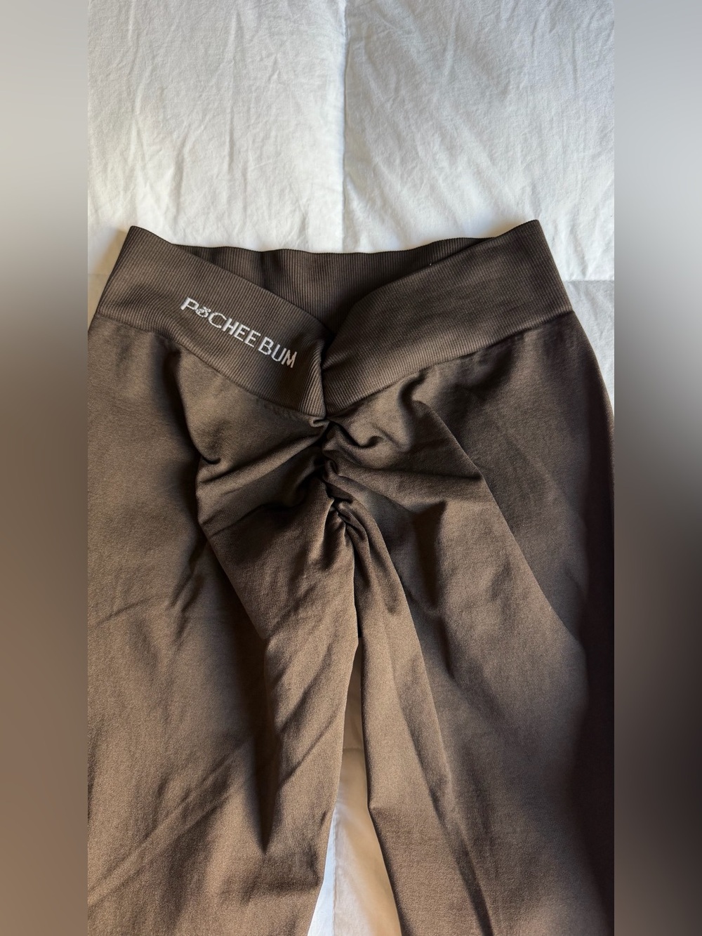 Pchee Bum low V back scrunch butt brown Sculpting Women’s legging